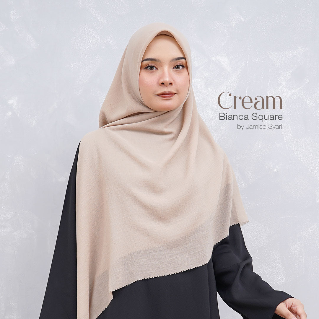 Bianca Square | Voal Khimar Lasercut