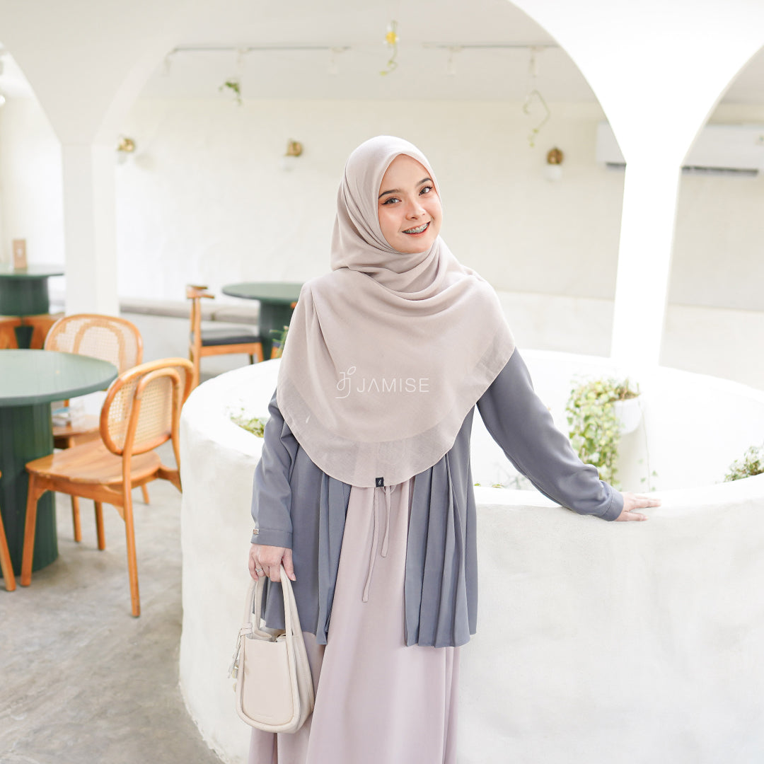 Vivian Dress | Gamis Kombinasi Outer Dua Warna