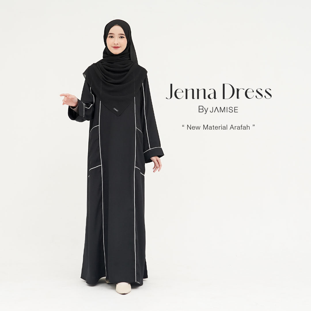 Jenna Dress Black New Material | Bahan Arafah