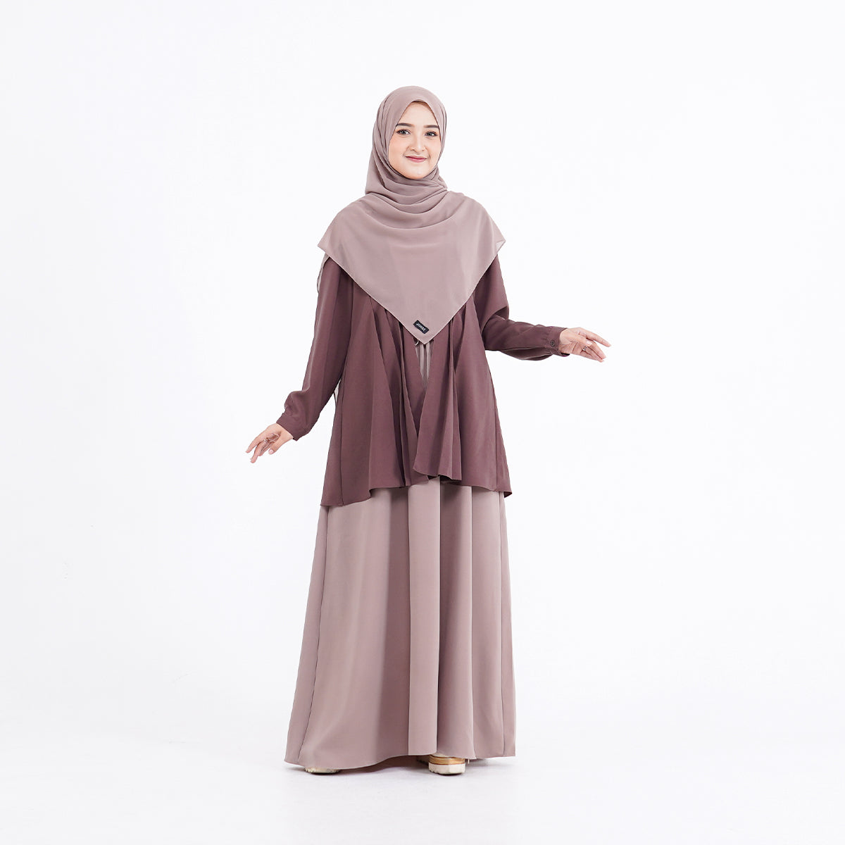 Vivian Dress | Gamis Kombinasi Outer Dua Warna