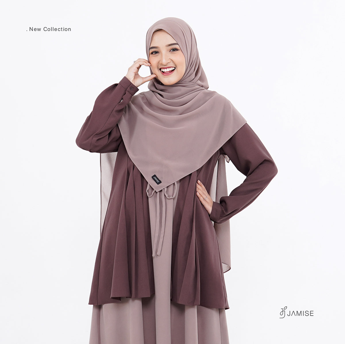 Vivian Dress | Gamis Kombinasi Outer Dua Warna