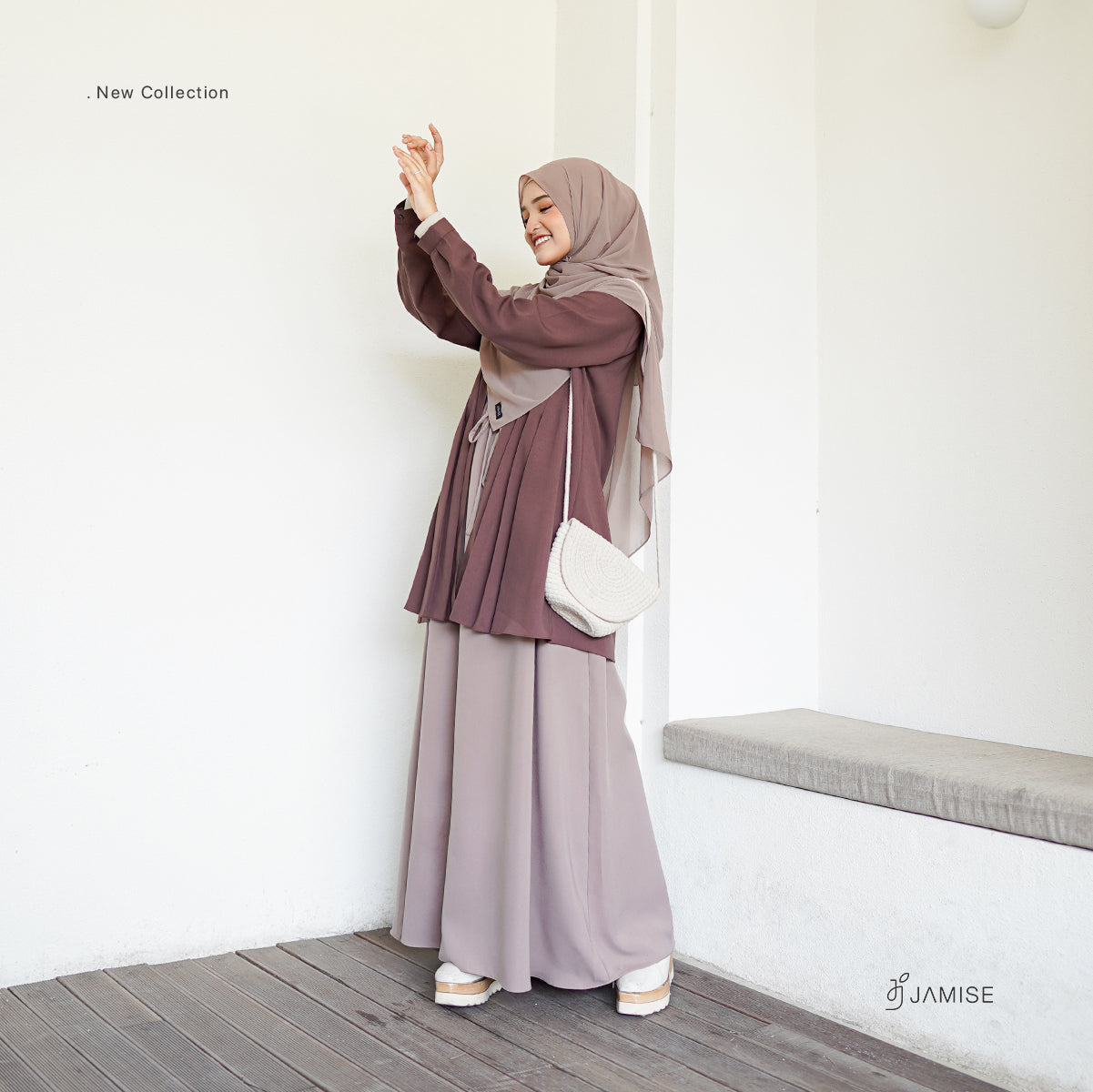 Vivian Dress | Gamis Kombinasi Outer Dua Warna