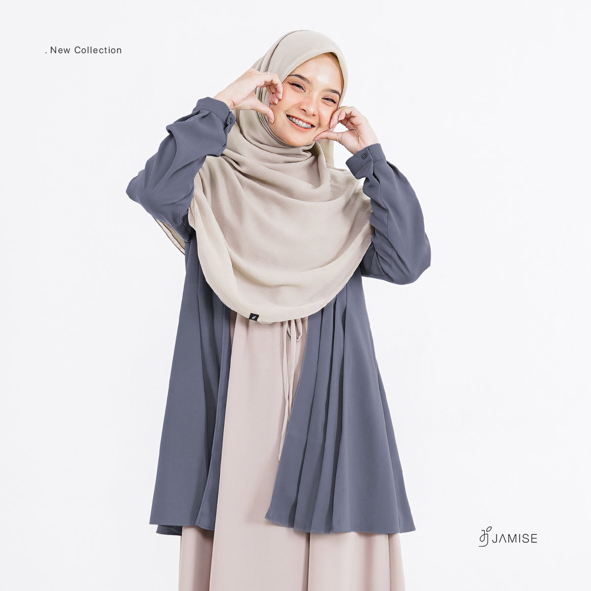 Vivian Dress | Gamis Kombinasi Outer Dua Warna