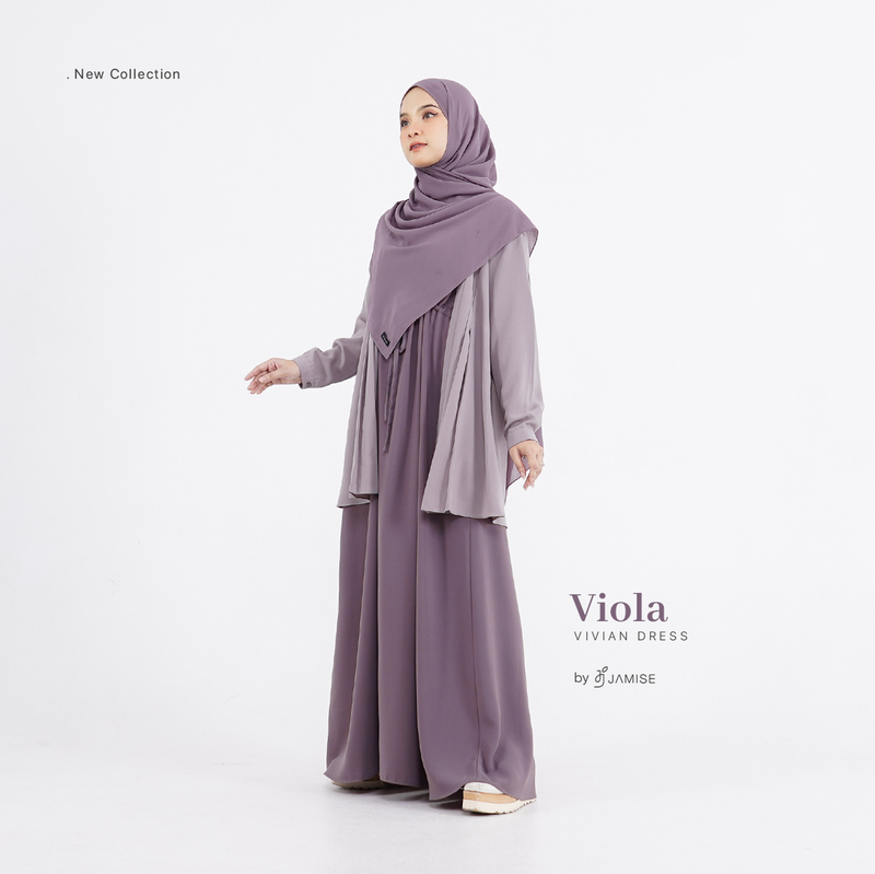 Vivian Dress | Gamis Kombinasi Outer Dua Warna